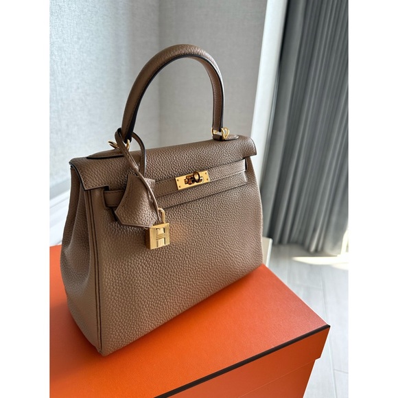 2022 Hermes Kelly 25 Togo Chai gold hardware - Picture 11 of 15